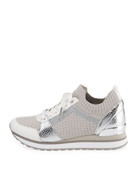 michael kors billie knit sneakers|Billie Metallic Knit and Leather Sneaker .